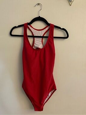 Red One-Piece Racerback Swimsuit
